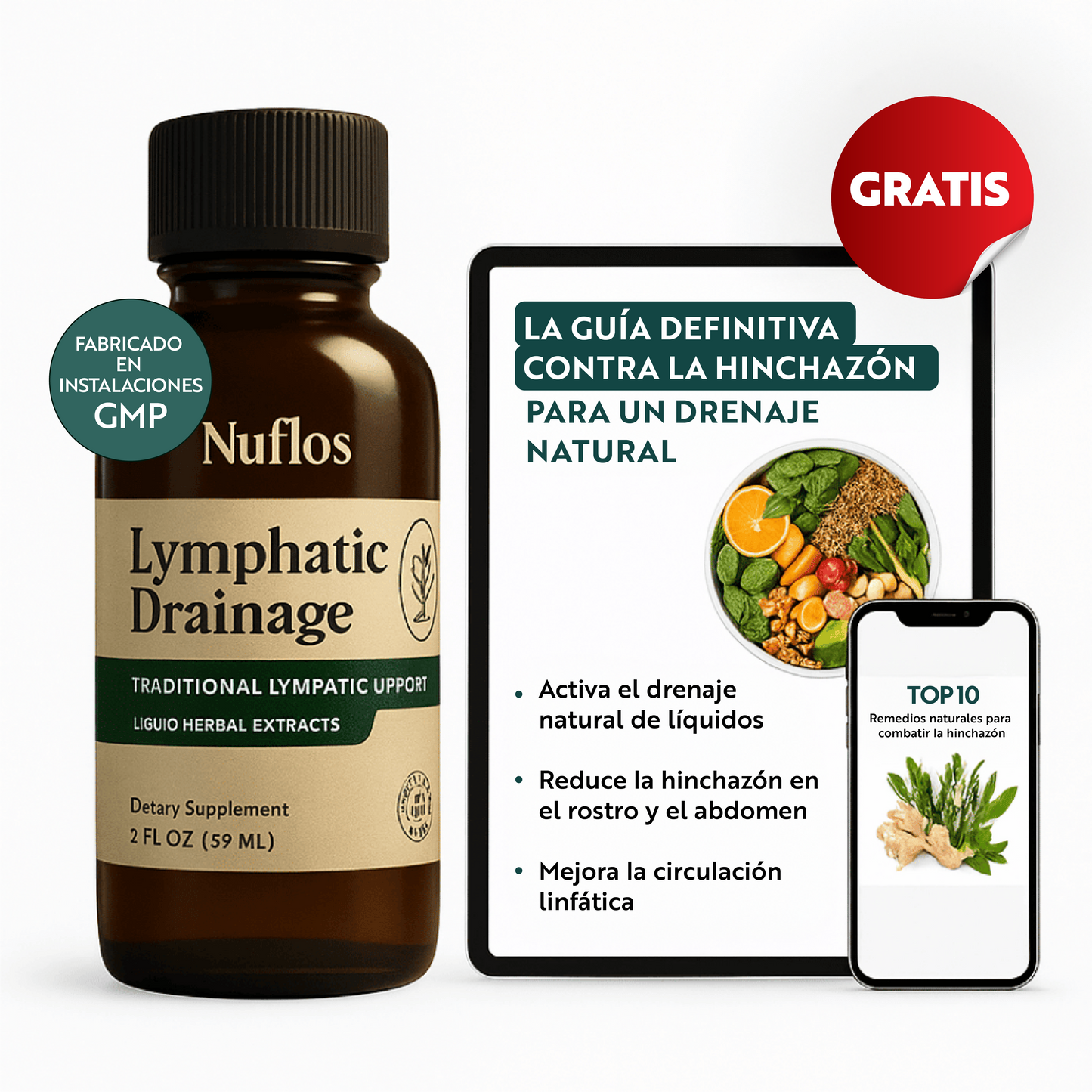 Nuflos – Drenaje Líquido Natural para reducir hinchazón y sentirte liviana todos los días